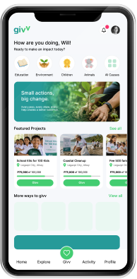 Givv mobile app preview
